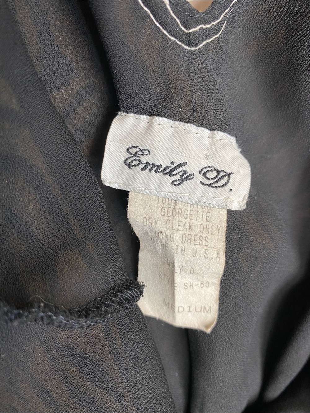 Vintage Emily D. Tiger Animal Print Georgette Maxi Dress Open Back Size Medium - Picture 6 of 6